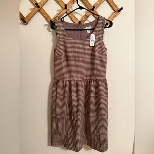 LOFT Brown and White Patterned Dress